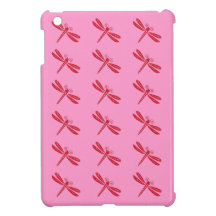 Red Dragon Flies Pink background Ipad case iPad Mini Cases