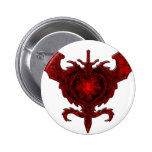 Red dragon heart pinback button