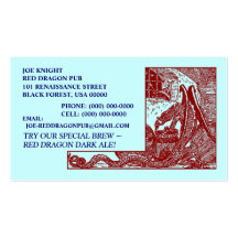 RED DRAGON IN DUNGEON CONTACT/BUSINESS CARDS!