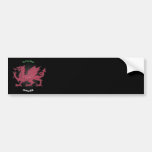 Red Dragon of Wales (Cymru),Black,Grey,Pastel Bumper Sticker
