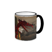 Red Dragon On Mountain Mug