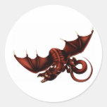 Red dragon round sticker