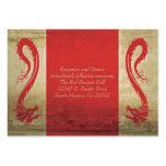 Red Dragon Wedding  Reception Card and Directions Business Card Templates