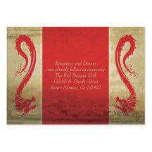 Red Dragon Wedding  Reception Card and Directions Business Card Templates