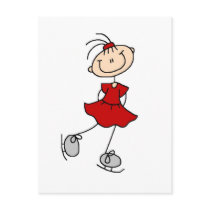 Red Dress Figure Skater Tshirts and Gifts Postcards