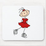 Red Dress Ice Skater Girl Mousepad