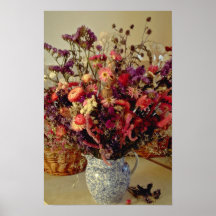 Red Dried flowers flowers Print