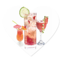 Red Drinks Heart Sticker