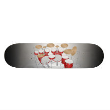 Red Drum Kit Illustration: Custom Skateboard