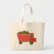 Red Dump Truck Canvas Bag