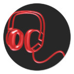 Red Earphones stickers