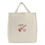 Red Electric Guitar Customizable Tote Bag embroidered bags