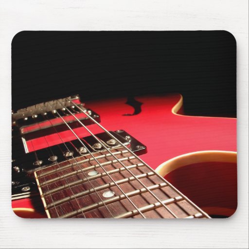 Red Electric Guitar Mouse Pad