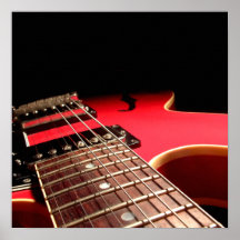 Red Electric Guitar Photo - PERSONALIZE Poster