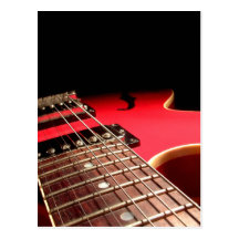Red Electric Guitar Postcard