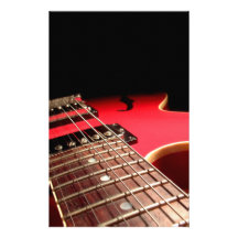 Red Electric Guitar Stationery Design
