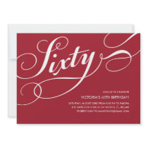 Red Elegant 60th Birthday Invitations