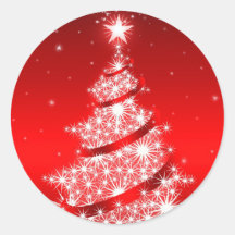 Red Elegant Christmas Tree Sticker