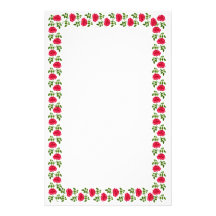 Red English Tea Roses Stationery