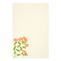 Red English Wildflowers Stationery