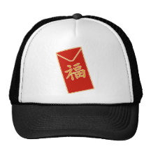 Red Envelope Motif Mesh Hats