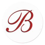 Red Envelope Seal with Monogram Round Stickers