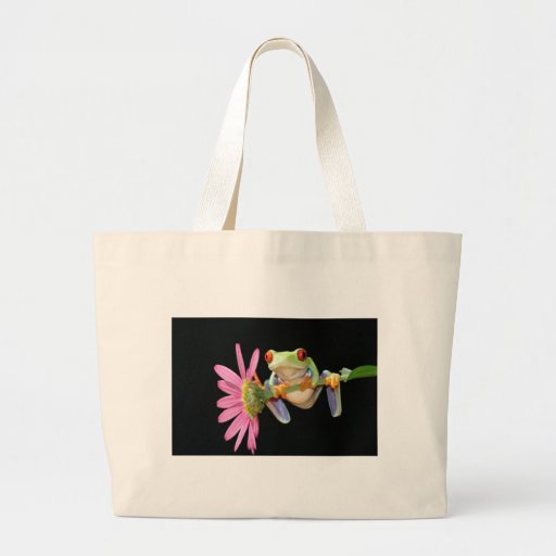 red eyed tree frog tote bag