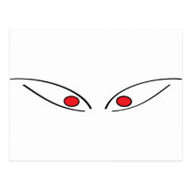 red eyes icon postcard