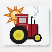 Red Farm Tractor Mousepads