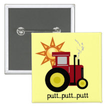 Red Farm Tractor T-shirts and Gifts Buttons