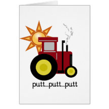 Red Farm Tractor T-shirts and Gifts Greeting Cards