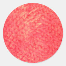 Red Faux Fur Round Sticker
