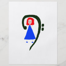 Red female blue dress blue bass clef custom flyer