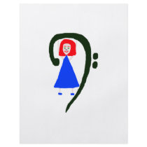 Red female blue dress blue bass clef custom flyer