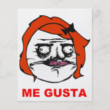 Red Female Me Gusta Comic Rage Face Meme Full Colour Flyer