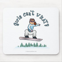Red Female Snowboarder Mousepad