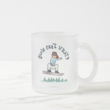 Red Female Snowboarder Mugs