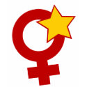 Red Feminist on White Baby Doll t-shirts