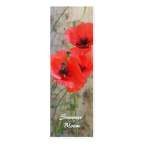 Red Field Corn Poppies Bookmark Business Card