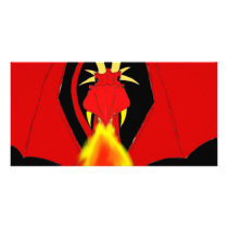Red Fire Breathing Dragon Photo Card