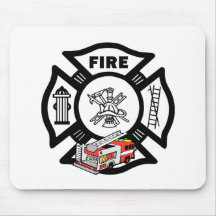 Red Fire Engine Rescue Mousepad