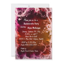 Red Fire Floral Bachelorette Party Invitation