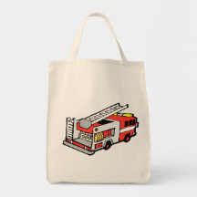 Red Fire Truck Canvas Bag