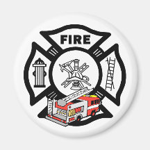 Red Fire Truck Fridge Magnets