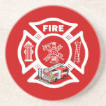 Red Fire Truck Rescue Coasters