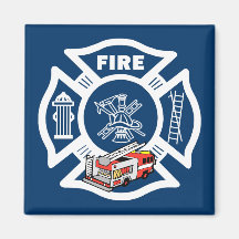 Red Fire Truck Rescue Magnets