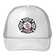Red Fire Truck Rescue Mesh Hats