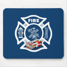 Red Fire Truck Rescue Mousepads