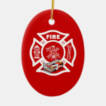 Red Fire Truck Rescue Ornament