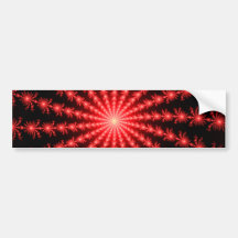 Red Fireworks - fractal design Bumper Sticker